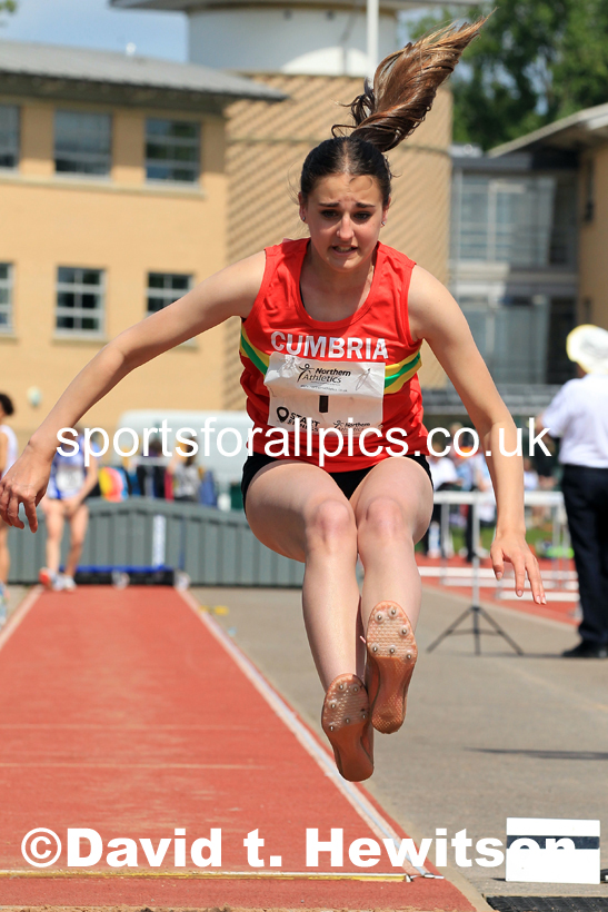 Womens Under-17s Long Jump, 2022 Northern Inter Counties U17s and U15s Track and Field, York, Thursday, June 2nd. Photo: David T. Hewitson/Sports for All Pics